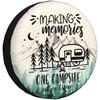 Making Memories One Campsite At a Time Camper Spare Tire Cover Polyester RV Trailer Wheel Protector