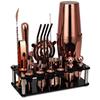 20pcs Black/Rose Gold/Silver 800/750/600ml Boston Shakers Bartender Kit Cocktail Shaker Set Bar Tools Stand Cocktail Recipe