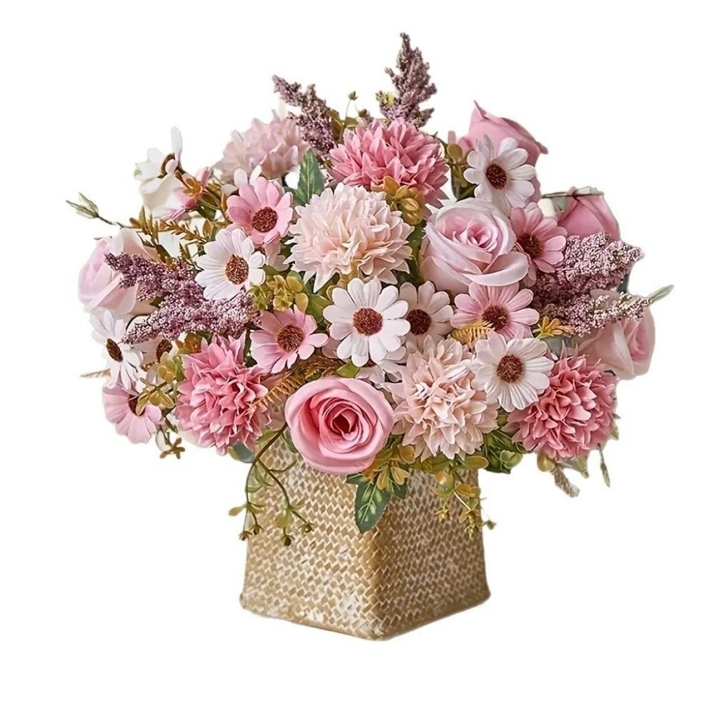 Handheld Flower Artificial Rose Real Touch Hydrangea Flower Simulation Flower  Wedding Decoration