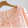 Women's Pure Cotton Gauze Nightgown with Built-in Bra, Round Neck, Lace, Versatile for Home or Outdoor Wear
