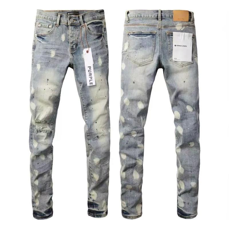 Mens Straight Fit Distressed Patchwork Denim Jeans Vintage Streetwear Style High Waist Ripped Cotton