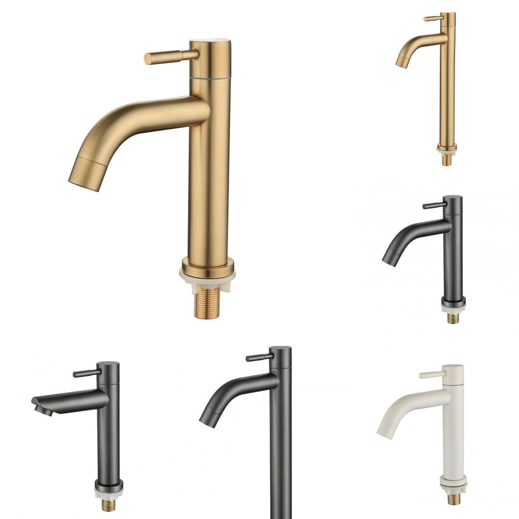Grifo de Lavabo de Baño Moderno Minimalista de Acero Inoxidable con Monomando para Uso Doméstico