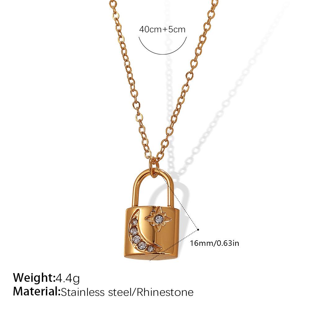 European and American Style Women's Chic All-Match Lock Necklace Temperament Personal Accessories Plated 18K Gold
