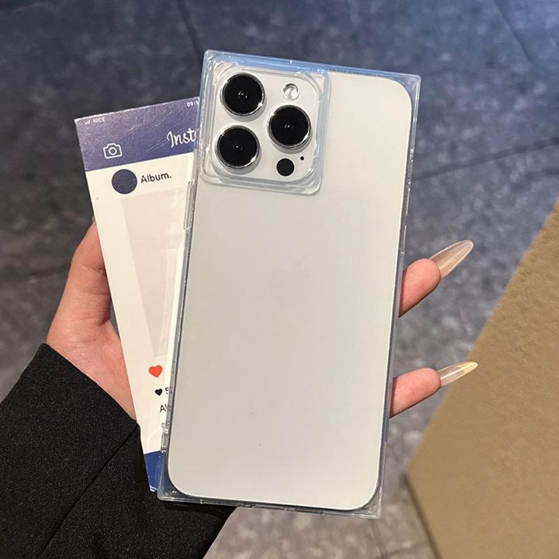 Square Transparent Soft Anti Drop Shockproof Phone Case Compatible With Apple Iphone
