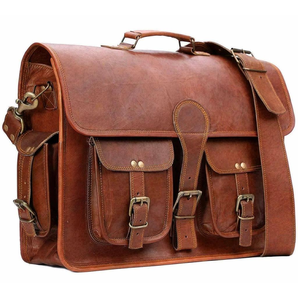 Leather Bag Laptop Messenger Vintage Men's Briefcase Satchel Shoulder New