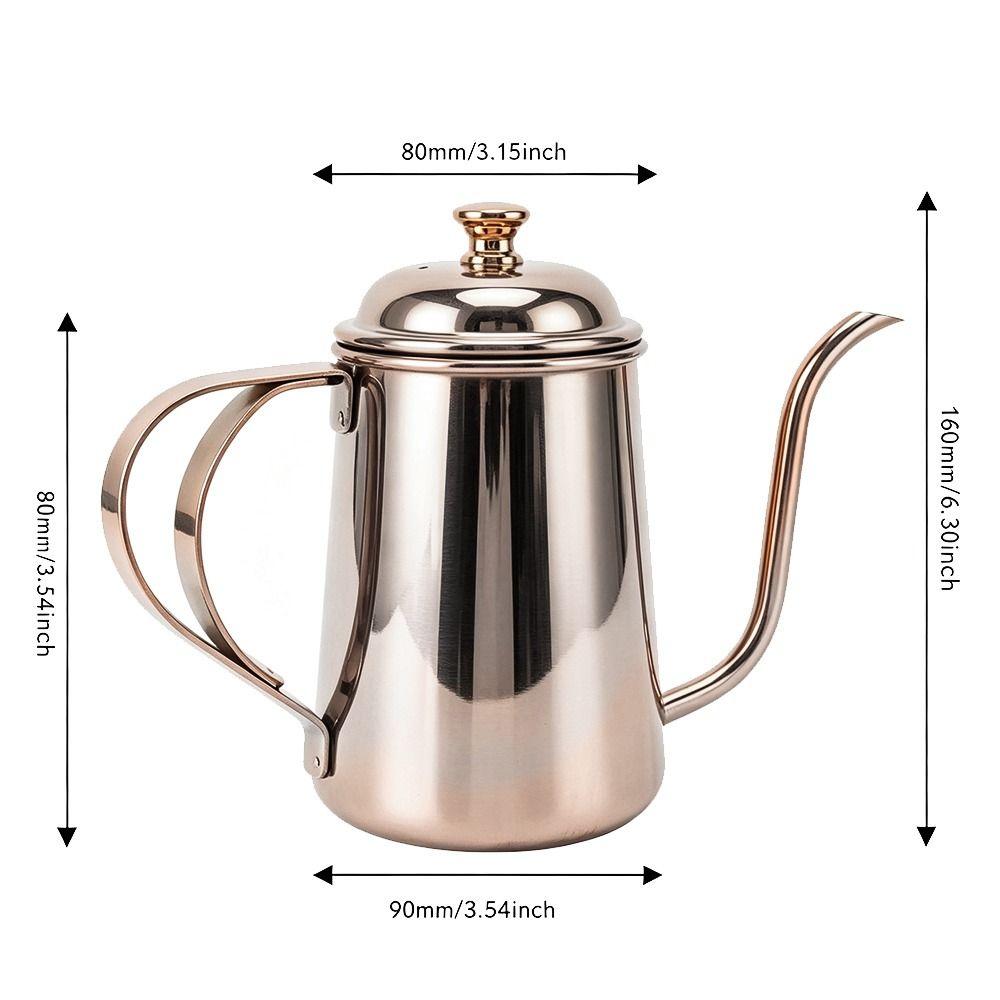 650ml Capacity Pour Over Coffee Kettle 304 Stainless Steel Gooseneck Coffee Pot  Home Brewing