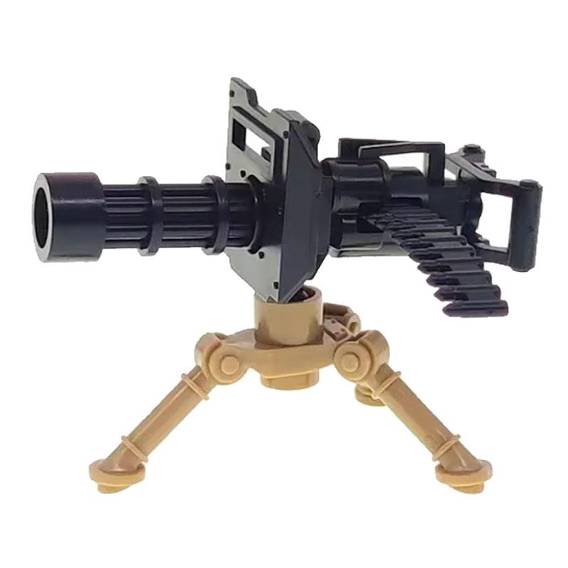 Military WWII Weapons Building Blocks Soldier Figure Toy Gatling M2 Heavy Machine Gun NSV M19 Box Rifle Bullet Chain Mortar K045