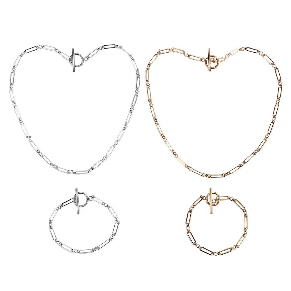 Classic Stainless Steel Handmade 3:1 Necklace & Bracelet Set - Waterproof, Wear-Resistant, Non-Fading
