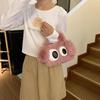 2025 Furry Handbag for Students - Cute Girl's Plush Crossbody with Big Eyes
