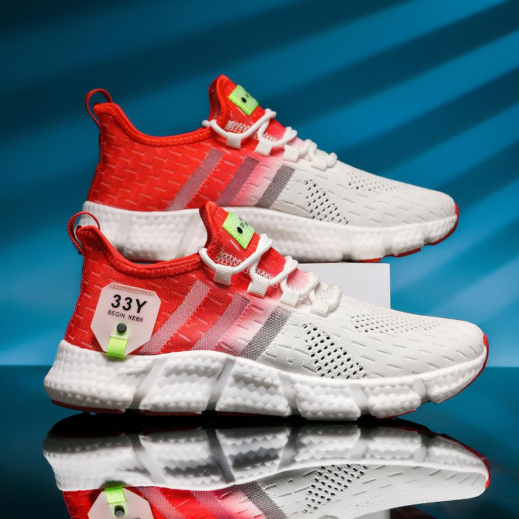 Men's and women's shoes sports shoes summer shoes running shoes flying woven breathable running shoes lightweight mesh men's and women's casual sh