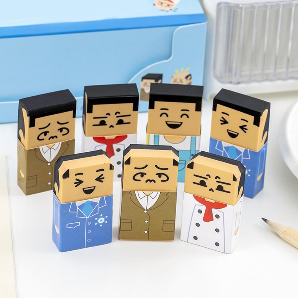 Funny Balding Man Erasers Children Erasers for Writing Drawing Easy Erasing Pencil Erasers for School Office Supplies