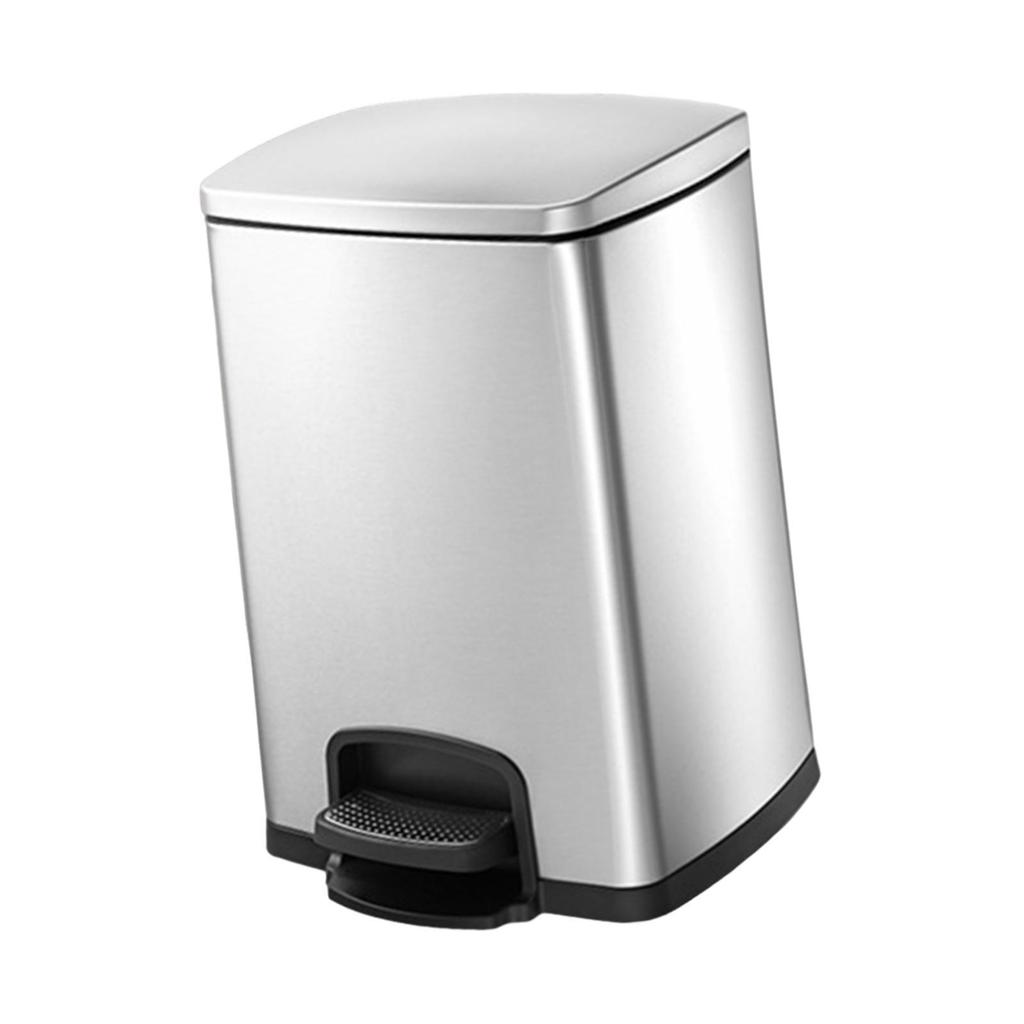 Foot Pedal Garbage Bin Kitchen Waste Basket Portable Removable Inner Bucket Step on Trash Can