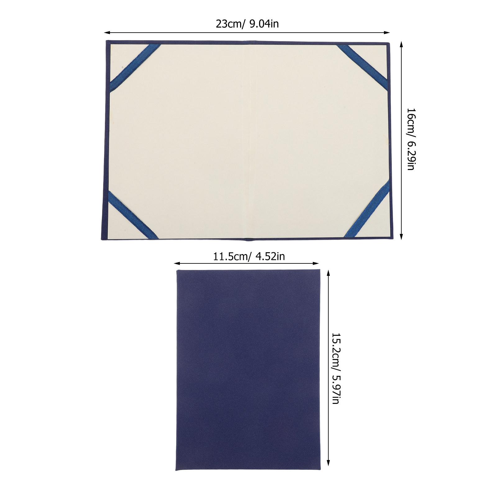 5Pcs Blank Solid Color Certificate Holders Red A5 Diploma Cover Graduation Award Paper Folder Degree Protector Certificate Paper синий