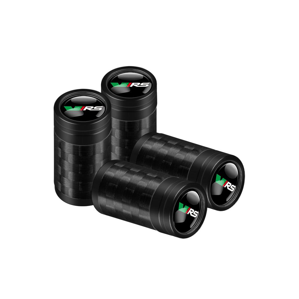 MPLP2 4Pcs Car Tire Valve Cap Carbon Fiber Tyre Wheel Air Stem Valve Cover for Skoda S VRS VII Octavia Rapid Fabia Superb Kodiaq Karop
