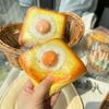 3D Fake Food Fried Egg Toast Squishy Fidget Toy Slow Rising Stretchable Squeeze Decompression Toy Best Friend Gift for Adults