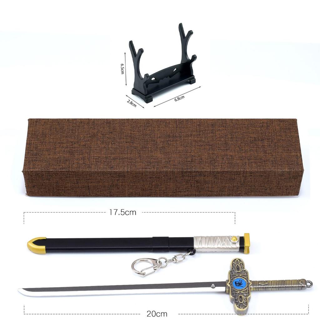 Nine Dragon Balls Metal Model Toy: Thor's Sword & Wind God's Spring-loaded Cold Weapon Ornament.