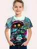 Dětské Oblečení Chlapecké Tričko Krátký Rukáv Stylové Grafické Trička s Motivem Závodů Aut Dětské Letní Oblečení Neformální Streetwear Chlapecké Oblečení