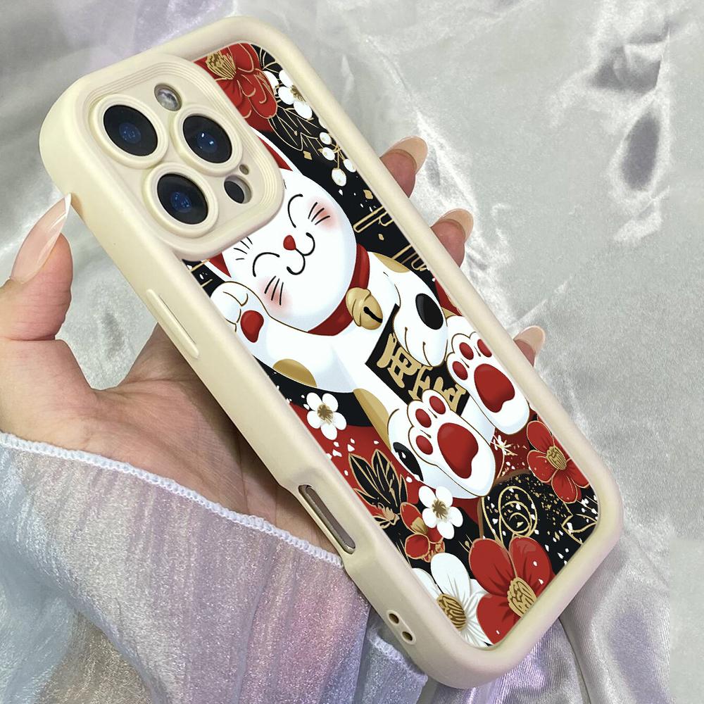 JT258 Gato Maneki Neco Lucky Cat for iPhone 17 16 15 14 13 Pro Max Samsung S26 S25 Ultra A17 A16 A07 A56 A36 Xiaomi 15T Redmi 15c Note 14 Soft Case