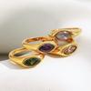 MamacitaSlay 316L Stainless Steel Zircon Ring Waterproof 18K Gold Plated Jewelry Women's Classic Elegant Ring High Quality Gifts