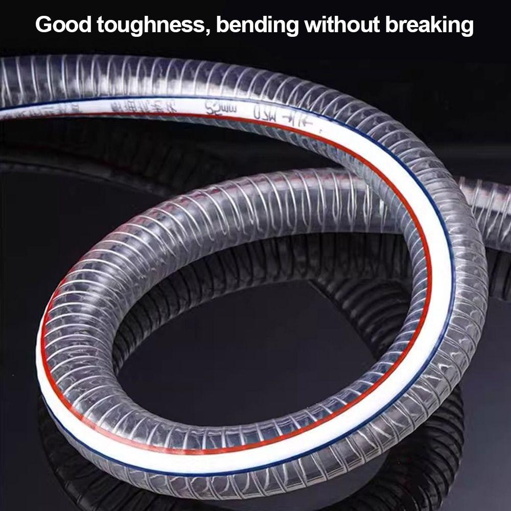 New PVC Steel Wire Hose Transparent ID 10-25mm Flexible Pipe 1/3meters Water Pump Tube