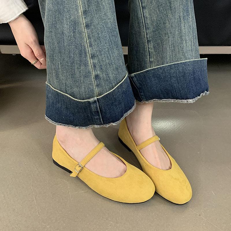Fashion New 2025 Footwear Shallow Women Ballet Flats Dance Shoes Female Buckle Strap Fashion Round Toe Ladies Flats Mary Janes Shoes