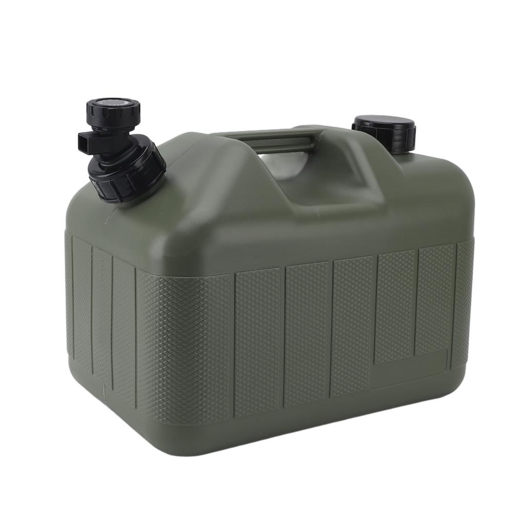 Camping Water Container 10L Large Capacity Square Green Car Water Storage Carrier Jug with Faucet