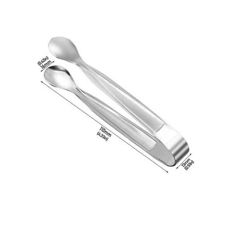 304 Stainless Steel Serving Tongs Appetizer Tongs Mini Tongs for Ice Cube Cheese Dessert Sugar Ice Tongs