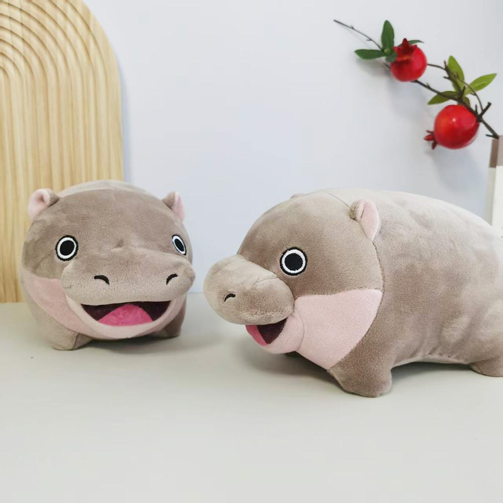 Cute Cartoon Hippo Plushies Stuffed Toy Animal Moo Deng Plush Hug Pillow Plump Hippo Soft Doll Home Decor Girl Boy Present