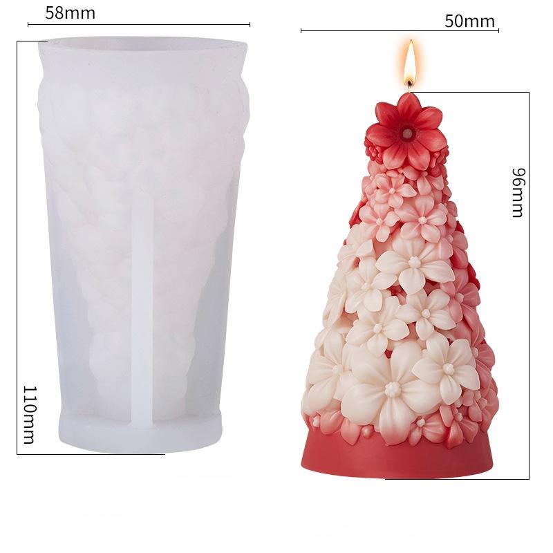 3D Christmas Tree Candle Silicone Mold DIY Christmas Party Decoration Aromatherapy Plaster Making Moulds Home Ornament Gifts
