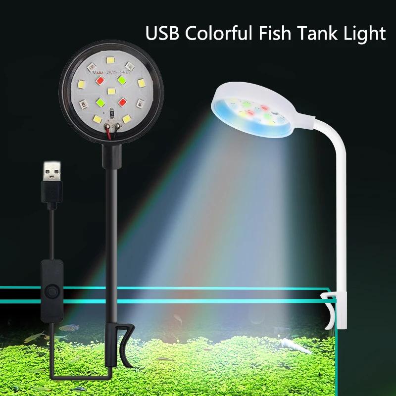 3W 5V USB Aquarium Light LED Waterproof Fish Tank Lighting Underwater Fish Lamp Aquariums Decor Plant Lamp Mini Fish Tank Light