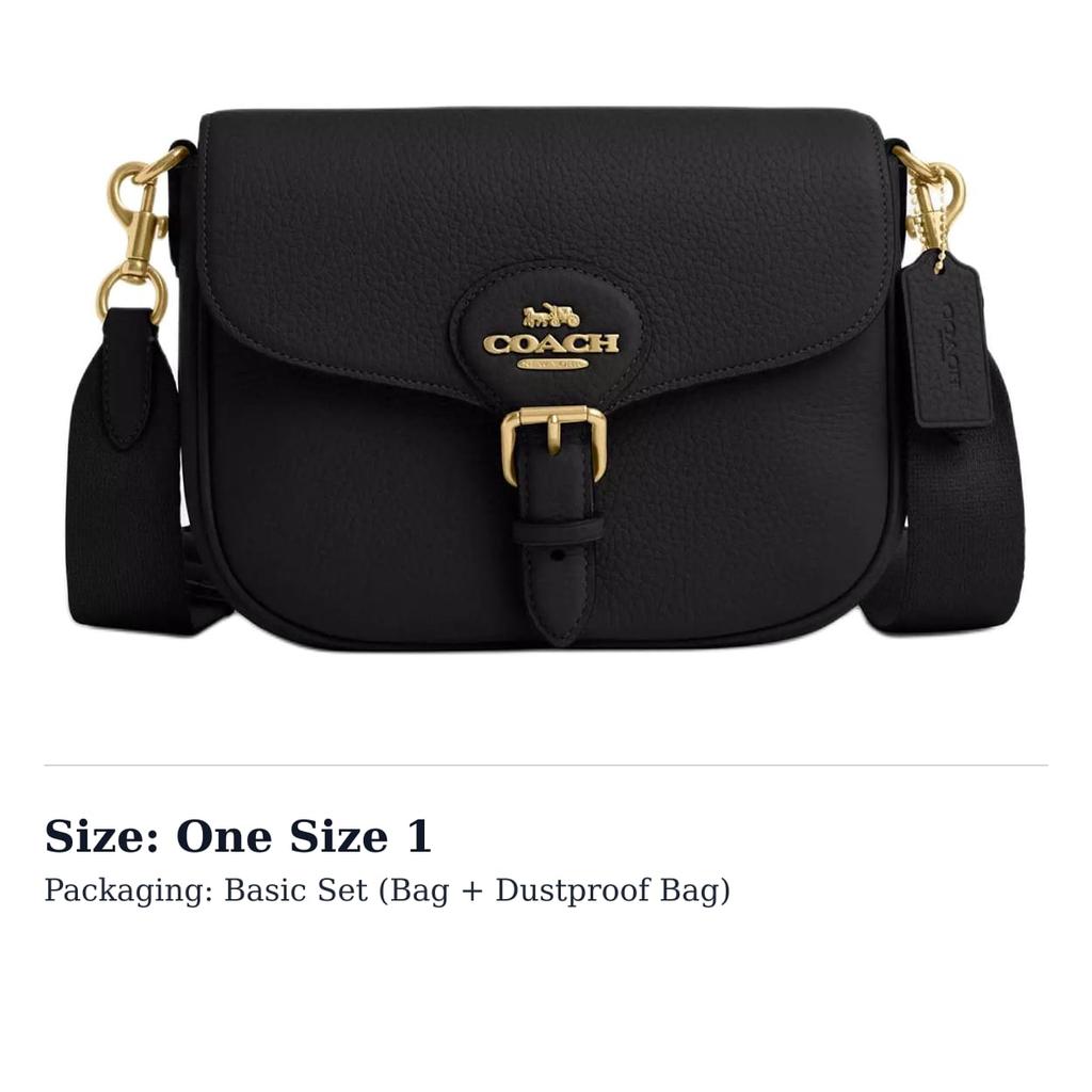 Coach Amelia Soft Pebbled Leather Crossbody Bags Medium Women's Black CP107-IMBLK