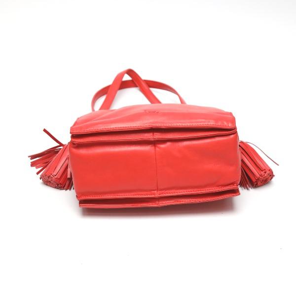 LOEWE leather Tassel Shoulder Bag 2WAY leather Red Women 380 82 E17 storage bags Used