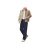 Uniqlo Solid Light Gray Striped Loose Fit Single Breasted Long Sleeve Shirt Men Shirts 480802-31