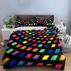 Colorful Abstract Decoration Set Bedding Set with 1 Duvet Cover 2 Pillowcases Single Double King Queen, Gift