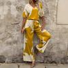 Summer Spring Printed Lightweight Fashion Comfortable Casual Short Sleeve Two Piece Set For Women European American Crossbody Apparel