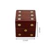 Shriji Crafts Wooden Dice Box with 5 Dice Storage for Decoration, Games, for Kids Adults