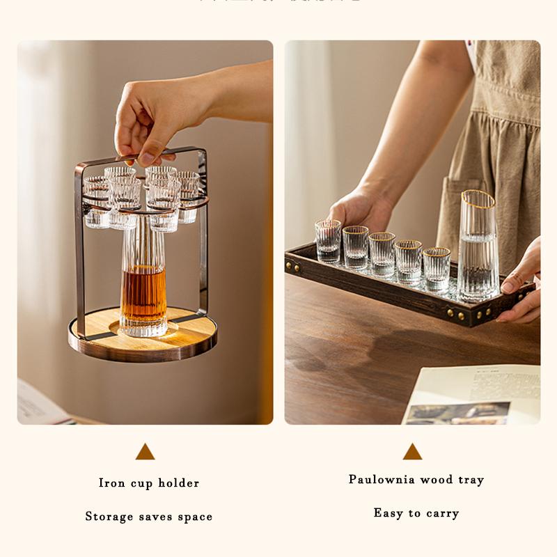 6oz Creative Shot Glass Set, Light Luxury Liquor Dispenser, Ideal For Party, Home Bar, Outdoor Camping, Unique Drinkware