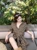 Spicy Girl HK Style Plaid Tie-Waist Long-Sleeve Shirt for Women - Versatile Loose Mid-Length Top for Early Autumn 2025