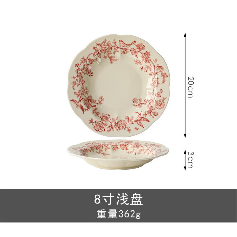 Underglaze Color Ceramic Dishes And Plates Set For Home Use Particularly Beautiful Plates For Wedding Housewarming Gifts Tableware