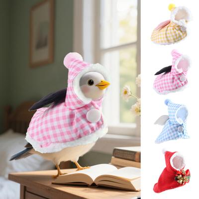 Parrot Warm Cape Plush Birds Outerwear Furry Plaid Small Animals Cozy Cloak