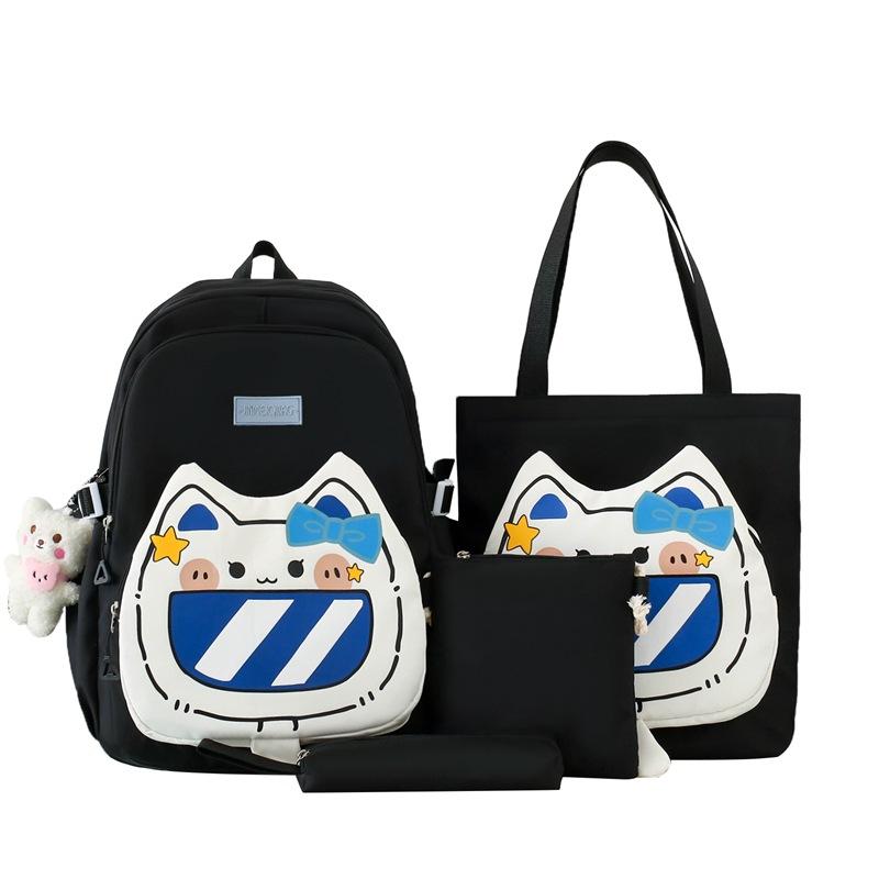 

Новая Мода Четыре предмета Мультяшный Рюкзак Школьника Начальной Школы Нейлоновый Сверхлегкий Рюкзак для Снижения Нагрузки Рюкзак Большой Вместимости Without pendant