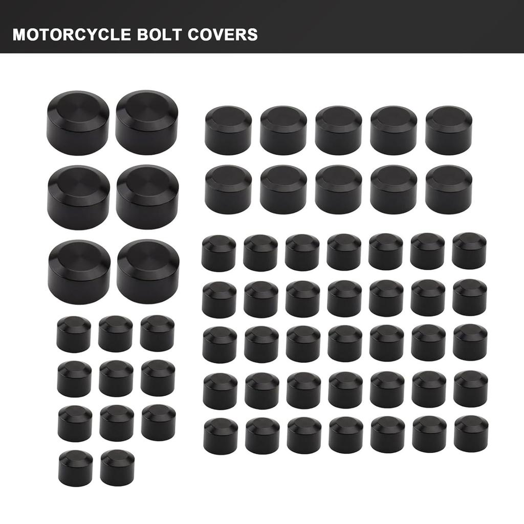 Motorcycle Bolt Covers Head Bolts Engine Toppers Caps Kit for Harley 2017-2024 Touring Road King Street Glide Electra Road Glides 2018-2024 Softail