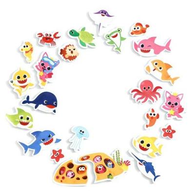 pinkfong Baby Shark Magic Bath Stickers - 23pcs Interactive Play Set
