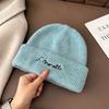 Simple casual wool hat women's autumn and winter fashion versatile warm cold cover cold hat ear protector knitted hat men