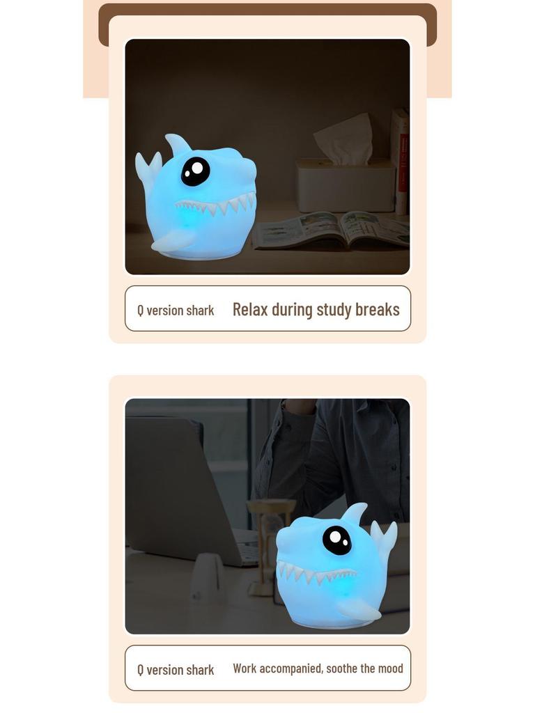 Rechargeable Shark Tap Night Light - Q Version Bedside Atmosphere Lamp