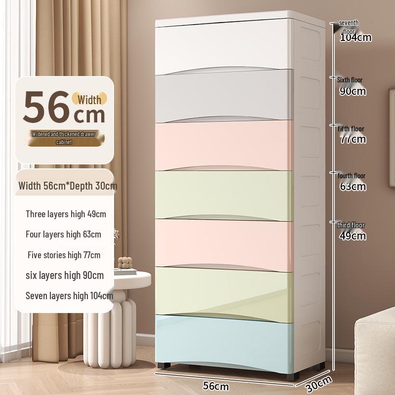 Five-Drawer Plastic Storage Cabinet for Household Organization