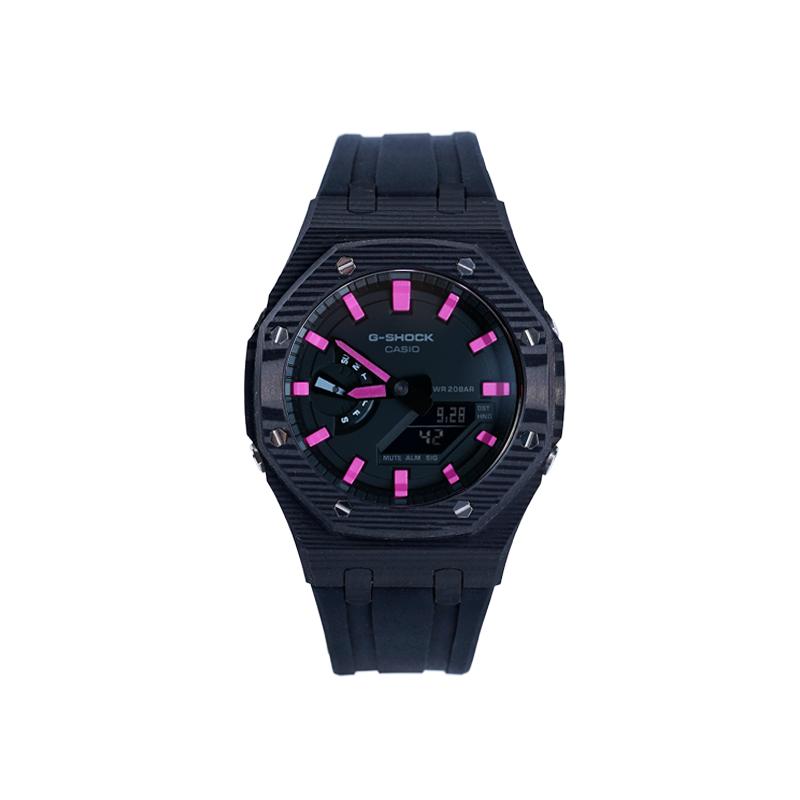 Casio Men Liquid Crystal,Analog Dual Display Series Black Watch GA-2100-7A(Watch8--)