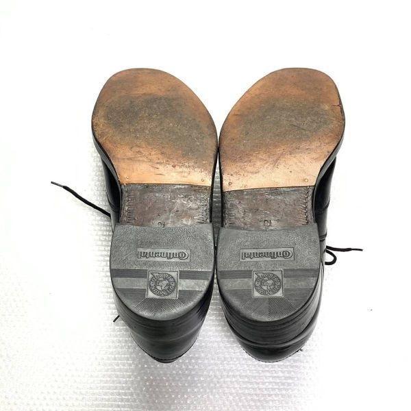 Vintage England Unknown Brand Wingtip Business Shoes Black 9.5 28.0(USED)