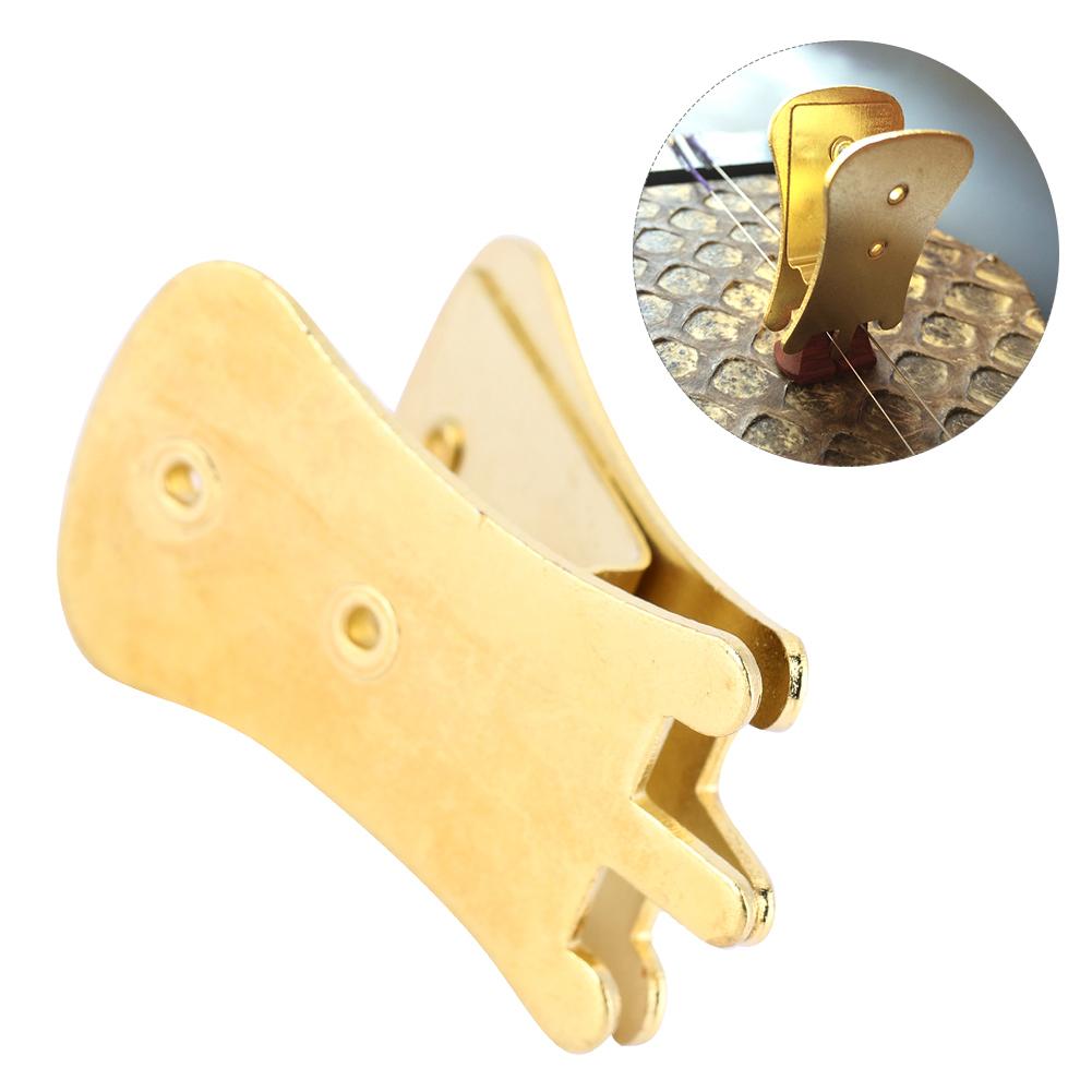 Metal Mute Musical Instruments Accessory Portable for Erhu KaO hu ChunG hu(Golden)