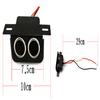 Black 12V Car Metal Cigarette Lighter 2 Socket With Fuse For Motorcycle Modified